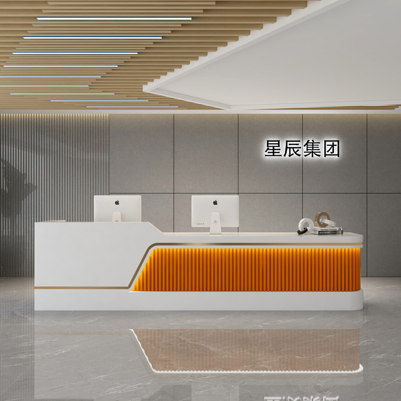 Company Front Desk Bar Yoga Studio Cashier Counter Commercial Baking Paint Beauty Salon Reception Desk Clothing Store Desk