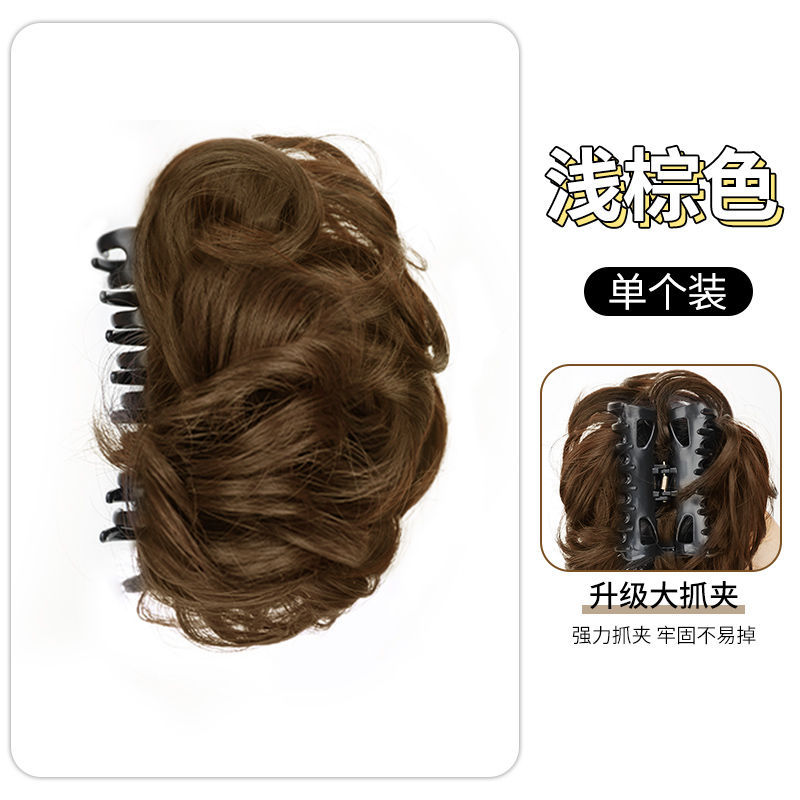 Peruca de cabeza de bola de imitación de cabello de mujer brotes de flores de oro temperamento disco de cabello de artefacto alto anillo de cabello de cráneo pelucón agarrar clips de frangeo