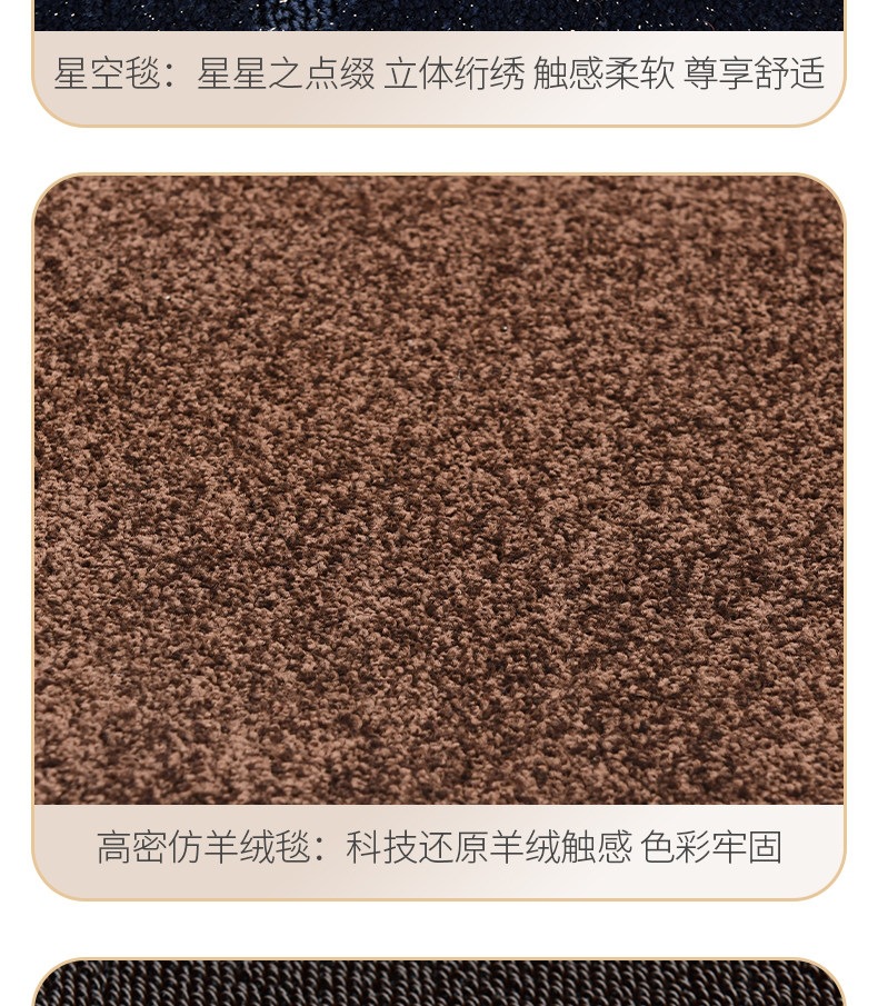 Suitable for car upper layer starry sky carpet floor mats, driver's seat replacement carpet, waterproof and wear-resistant, for rear, driver's and passenger's seats, and the entire vehicle