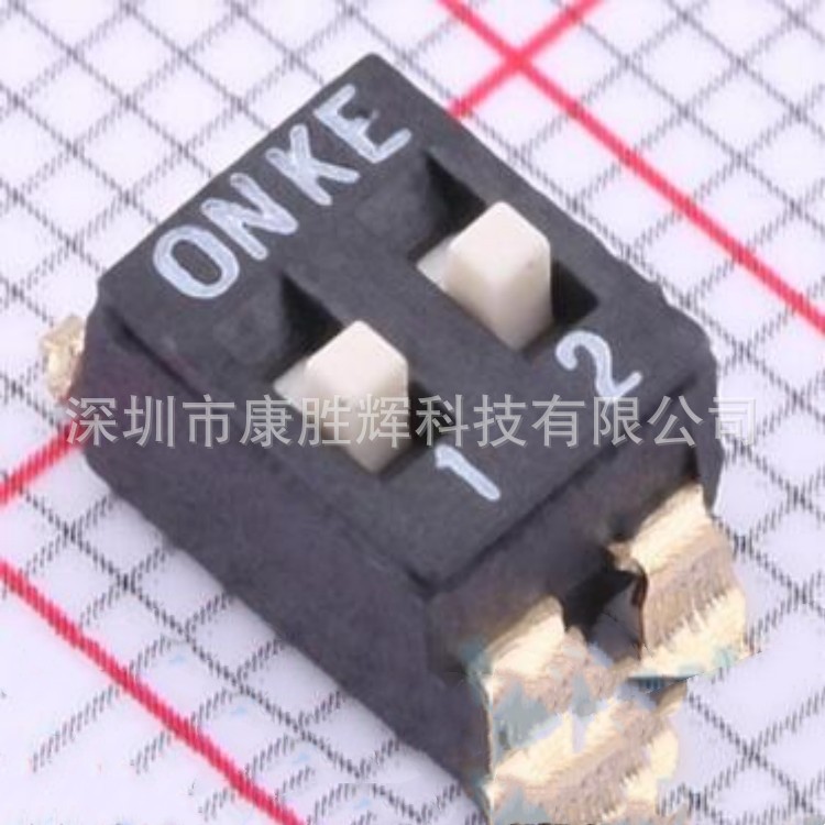 间距2.54mm 2位拨码开关SMXS-02K-TP