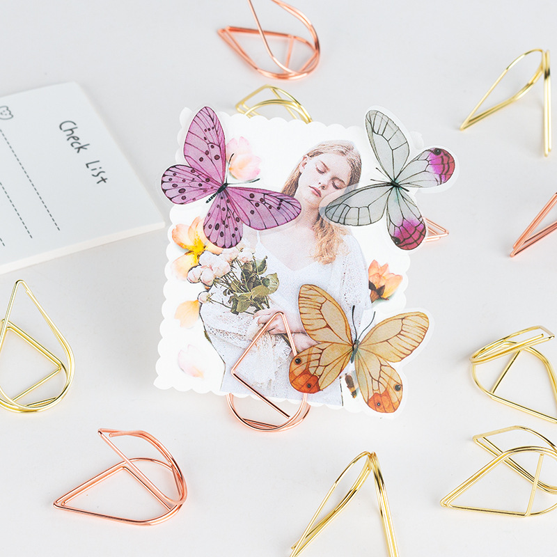 Statton creativo primavera acero gota de agua nota clip de escritorio vertical DIY foto clip simple decoración del hogar adornos