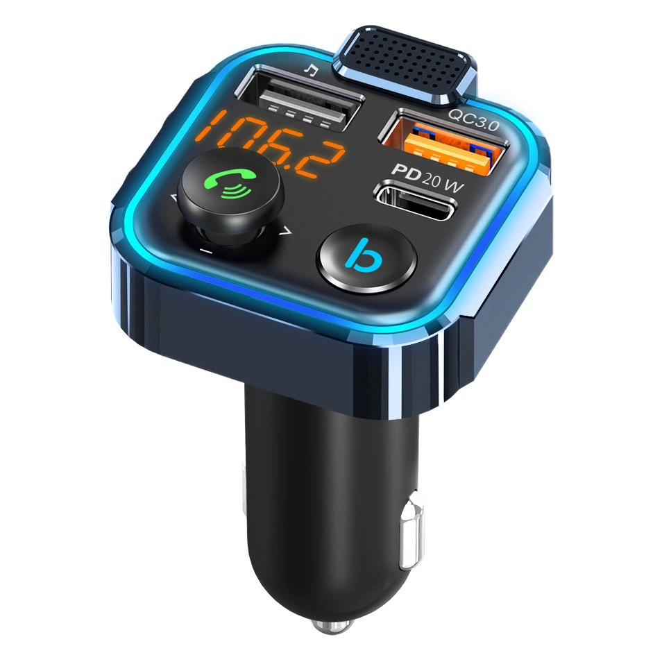 [QC + PD Быстрая зарядка Кнопка набора джойстика сабвуфера одним щелчком мыши + налобный фонарь] BT23L автомобильный Bluetooth MP3