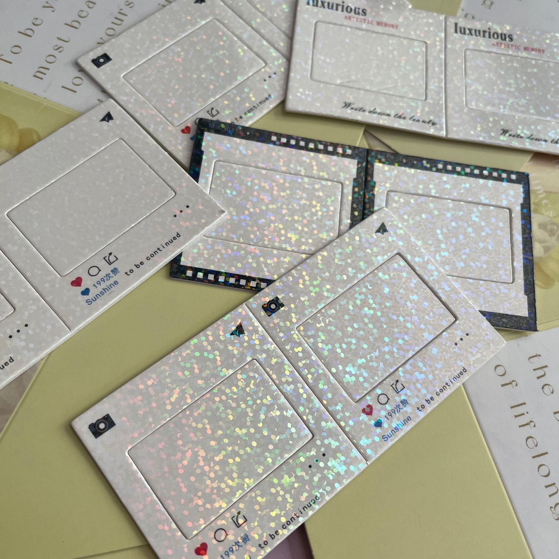 New laminated reversible film vertical and horizontal cards