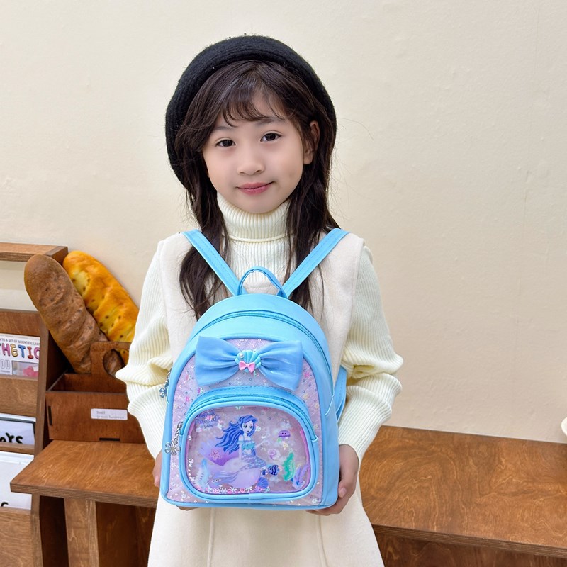 Jardín de infantes bebé mochila adorable arco transparente arena movida mochila de niñas nueva mochila de niños con sequillas