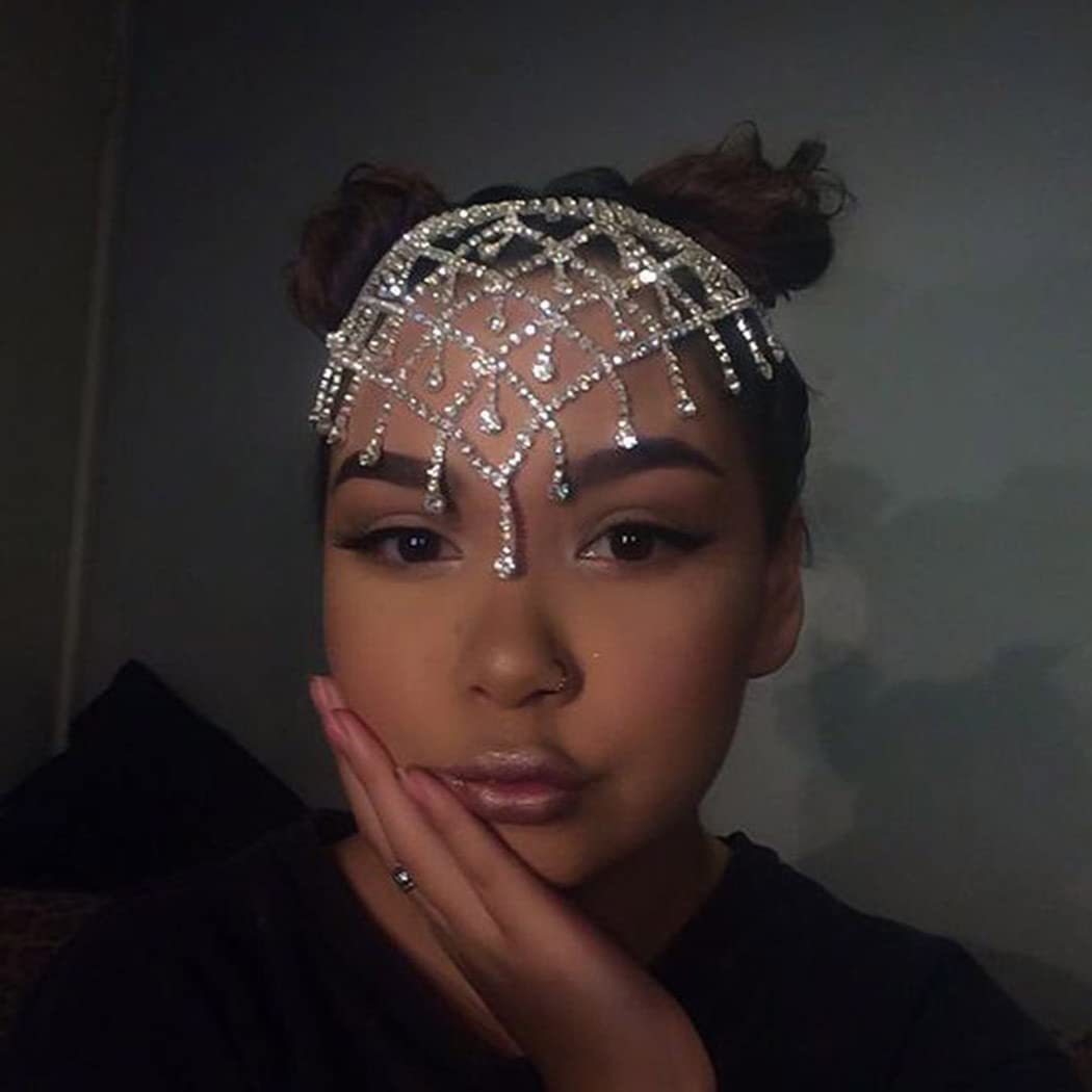 Cross-Border Popular Tassel Forehead Chain European and American Fashion Multi-Layer Bridal Rhinestone Hair Chain Fashion Hair Accessory Hair Chain