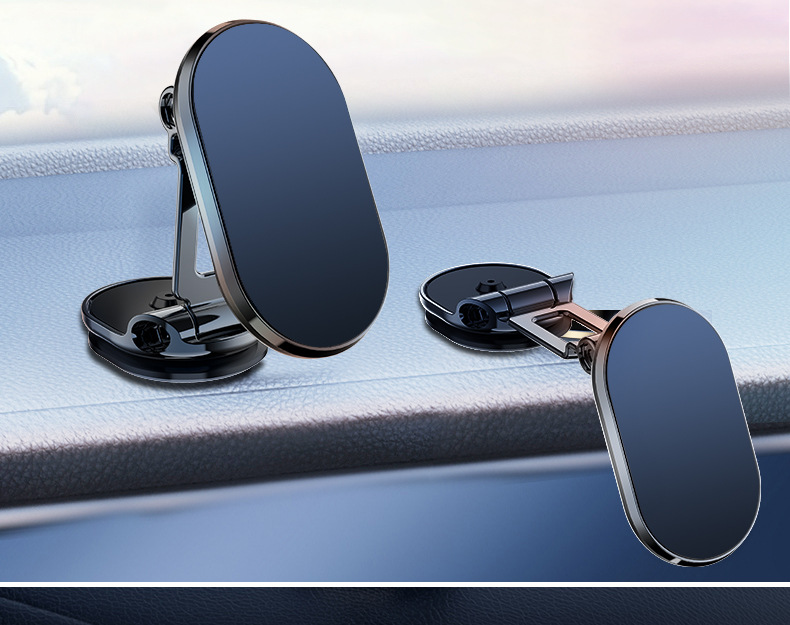 Car Foldableing Magnetic 360 Rotating Mobile Phone Holder with Alloy Super Strong Navigator Fixed Support Bracket Universal