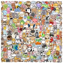 200张小尺寸可爱小动物贴纸儿童手账DIY装饰益智装饰pvc贴画批发