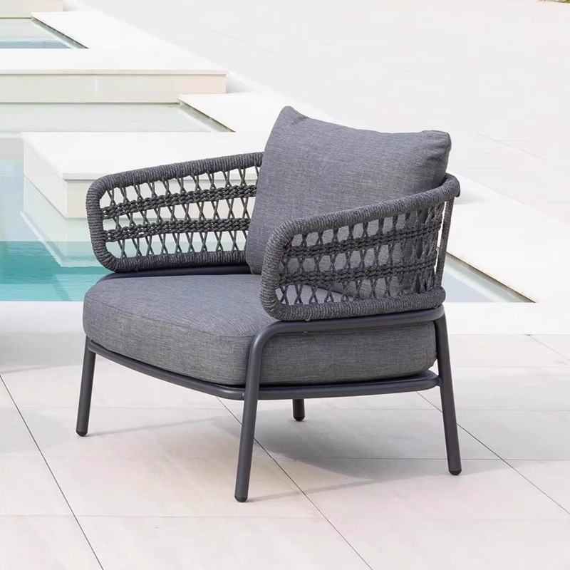 Sofá al aire libre patio impermeable solar silla de caña balcón al aire libre villa jardín ocio caña mesa de té combinación doméstica