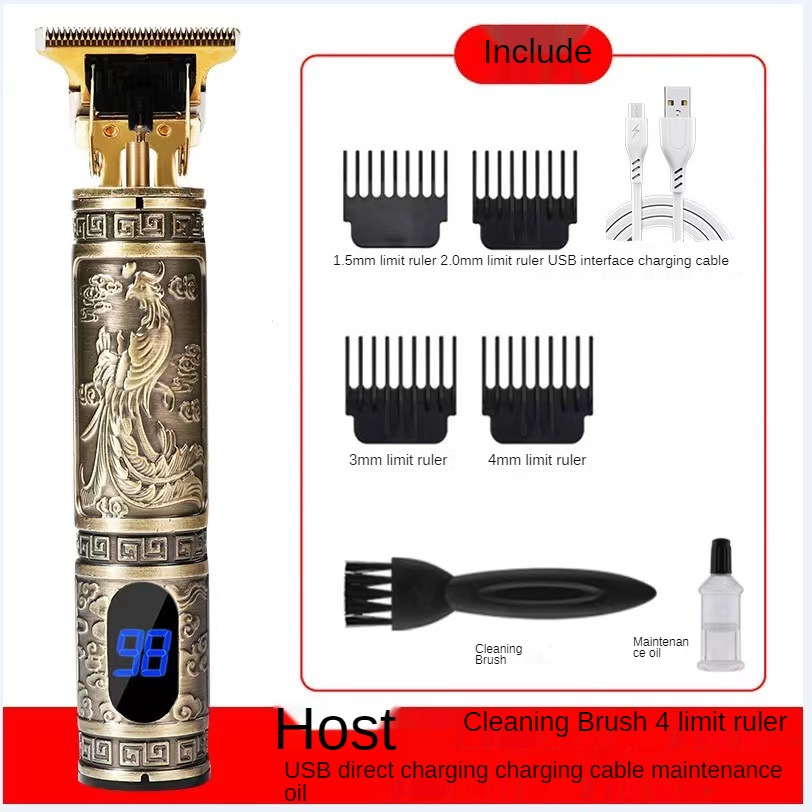 Cortadora de cabello eléctrica cortadora de cabello eléctrica cabeza de aceite maquinilla de afeitar cortadora de cabello Calvo maquinilla de afeitar recargable T9