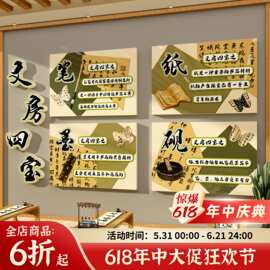 文房四宝文化主题墙面贴书法教室环创传统背景布置材料幼儿园成品