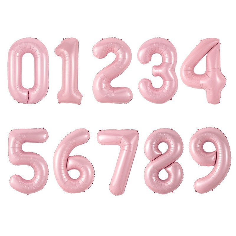 16インチ美版数字0-9アルミ膜風船子供誕生日パーティー卸売り赤ちゃん百日多色アルミ膜風船|undefined