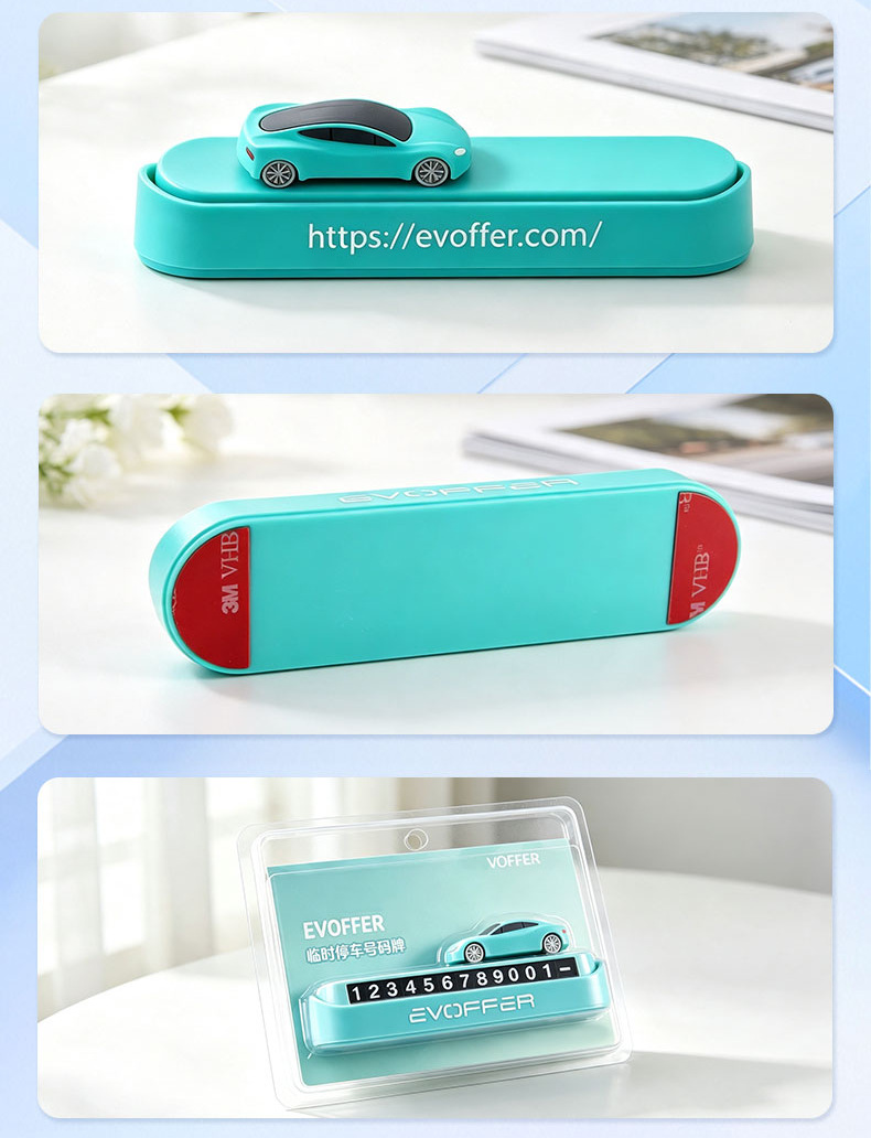 Customized Hidden PVC Soft Rubber Parking Sign, Creative Temporary Parking Number Plate for Car Interior Decoration