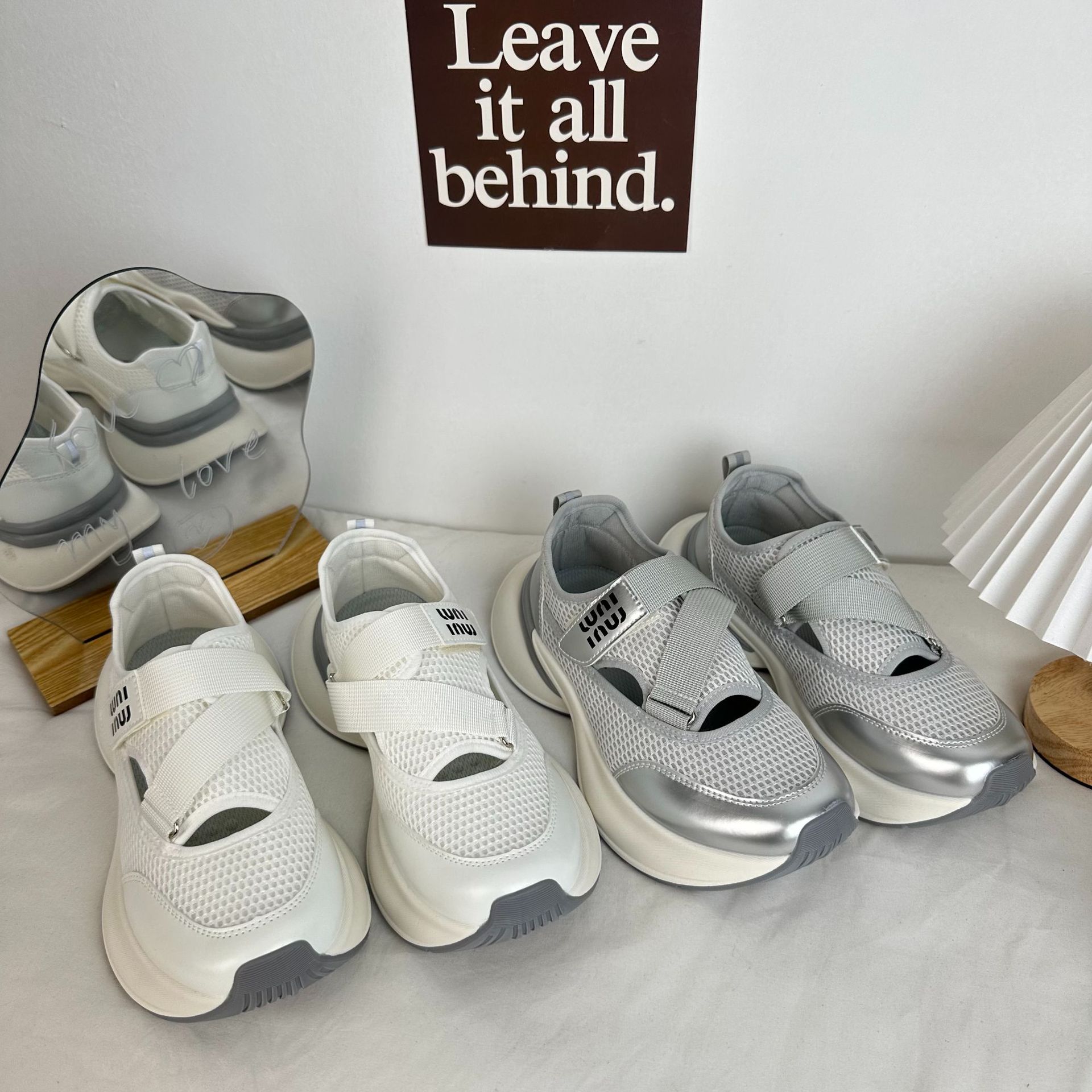 Yuanbo 2024 verano, zapatos de malla transpirables, zapatos coreanos, zapatos blancos, zapatos blancos, zapatos