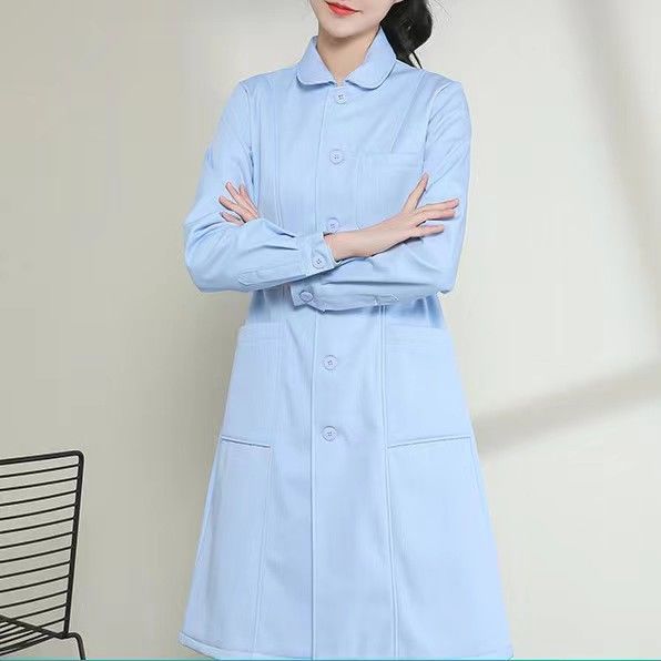Plush Nurse Uniforms for Male and Female Doctors, Thickeneded White Coats, Winter Long-Sleeved Doctors' Night Duty Warm Slim Work Clothes