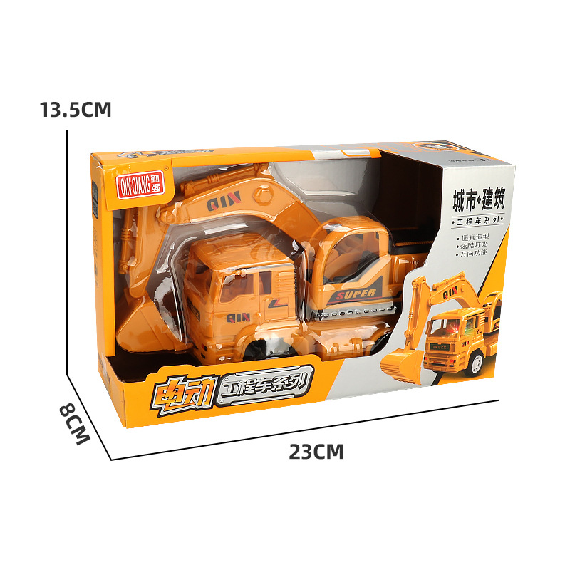 Juguete de excavadora eléctrica para niños universal caminando Música modelo de simulación de excavadora de luz parada de vehículos de ingeniería