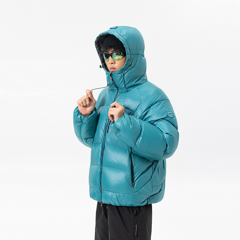 2025 New Winter Glossy down Jacket Men's Hooded Multi-Color Optional Water-Repellent Windproof Warm Jacket Wholesale