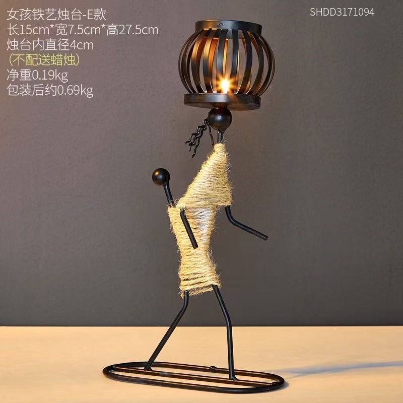 クリエイティブな装飾品キャンドル燭台北欧レストランテーブル装飾バールーム手作り|undefined