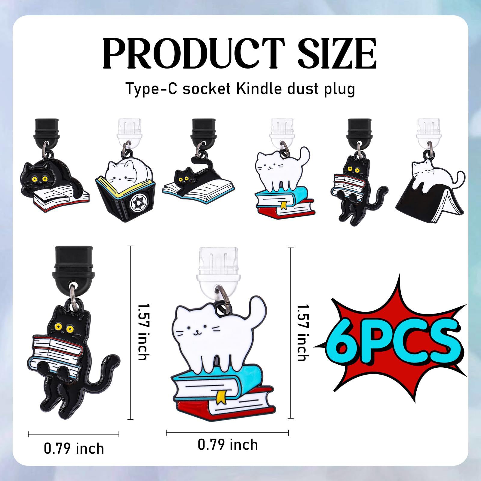 6 Adet Küçük Kedi Toz Kapağı Kelebek Kolye, Type-C Toz Geçirmez Şarj Portu Koruyucusu Yeni Model Toz Kapağı