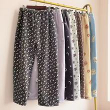 新品秋冬加厚保暖雪粒绒睡裤珊瑚绒长裤少女家居裤韩系可爱可外穿
