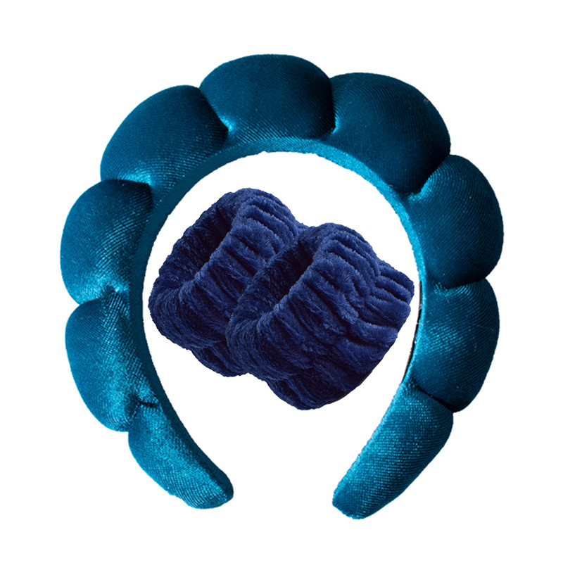 Amazon moda mujer agua ondulación terciopelo SPA diadema mullido pelo banda lavado de cara maquillaje diadema