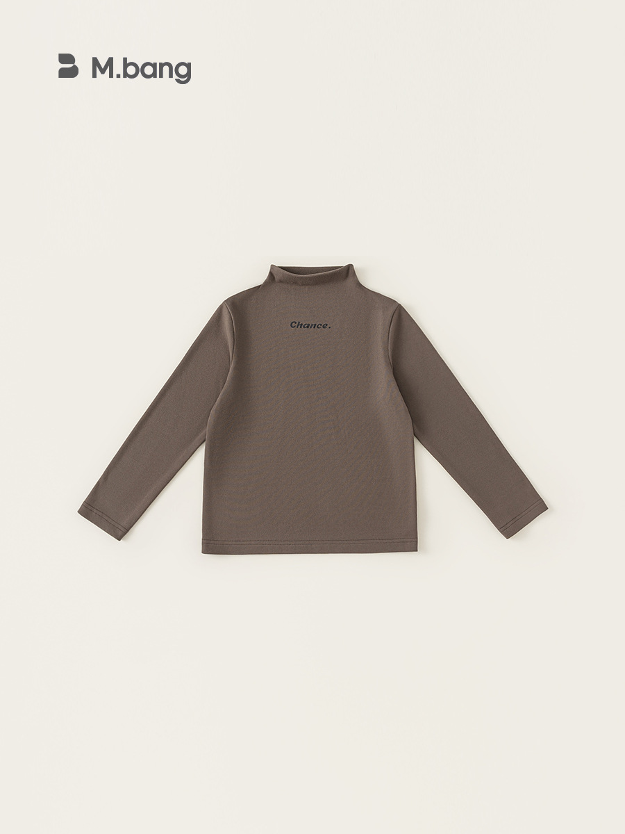 Youbao ropa para niños camisa de fondo de cuello medio alto para niños otoño e invierno nuevo top de manga larga para niñas camiseta interior de niño de color sólido