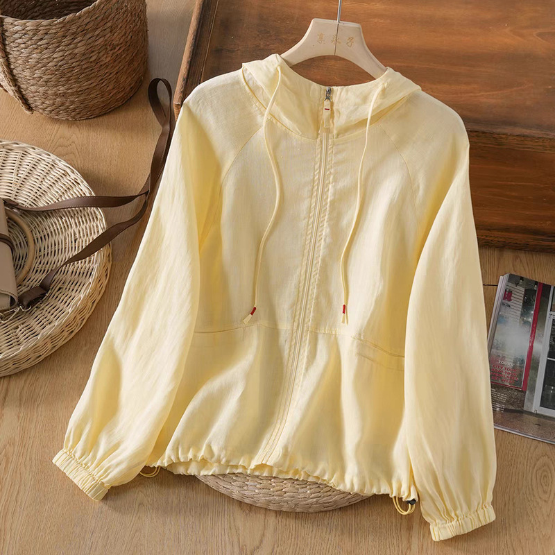 [Ready Stock] Sun Protection Clothing Women's Hooded Thin Jacket Small Summer New Loose Casual Versatile Top