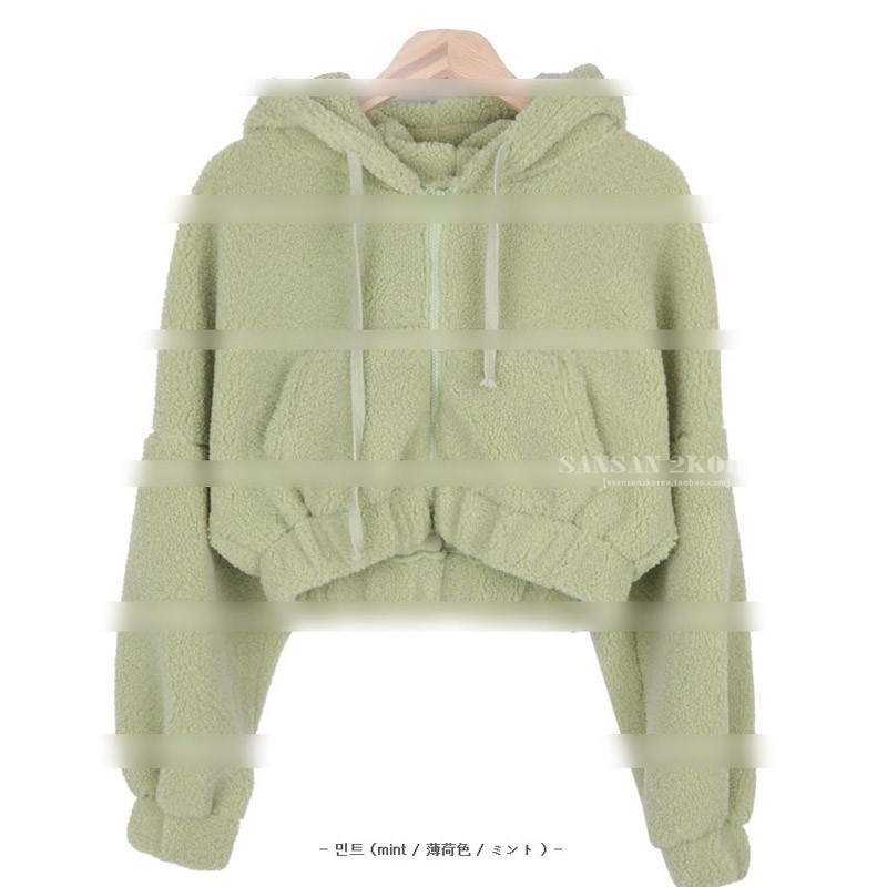 帽子付きのパーカーの女性のジッパー付きのカーディガンの保温とベルベットの韓国のファッションの帽子付きのベルベットのかわいいジッパーのコートの婦人服|undefined