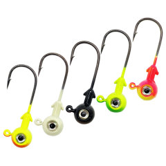 Olive Lead Head Jig Elliptical Colorful Fish Eye Soft Baits Hook 3.5-14g Painted Double Eye Treble Hook Spinning Fishing