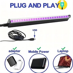 LED5V 紫外線ランプ UV365 紫色光管バーステージ T5 チューブ紫色光 395 蛍光剤検出今