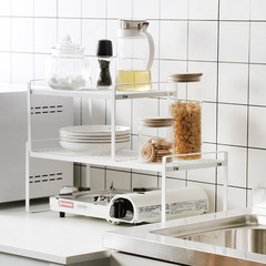 Minimalist iron Japanese style without drilling layered floor spice rack kitchen storage rack organizer