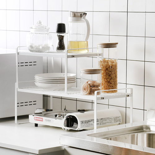 Kitchen countertop layered storage rack desktop storage rack storage cabinet partition seasoning plate pot rack