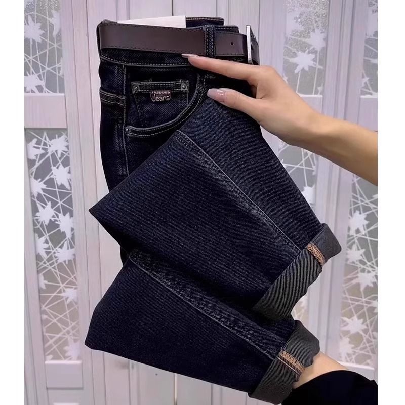 2025年早春季新款老爹牛仔裤女梨形身材小个子高腰弹力哈伦萝卜裤