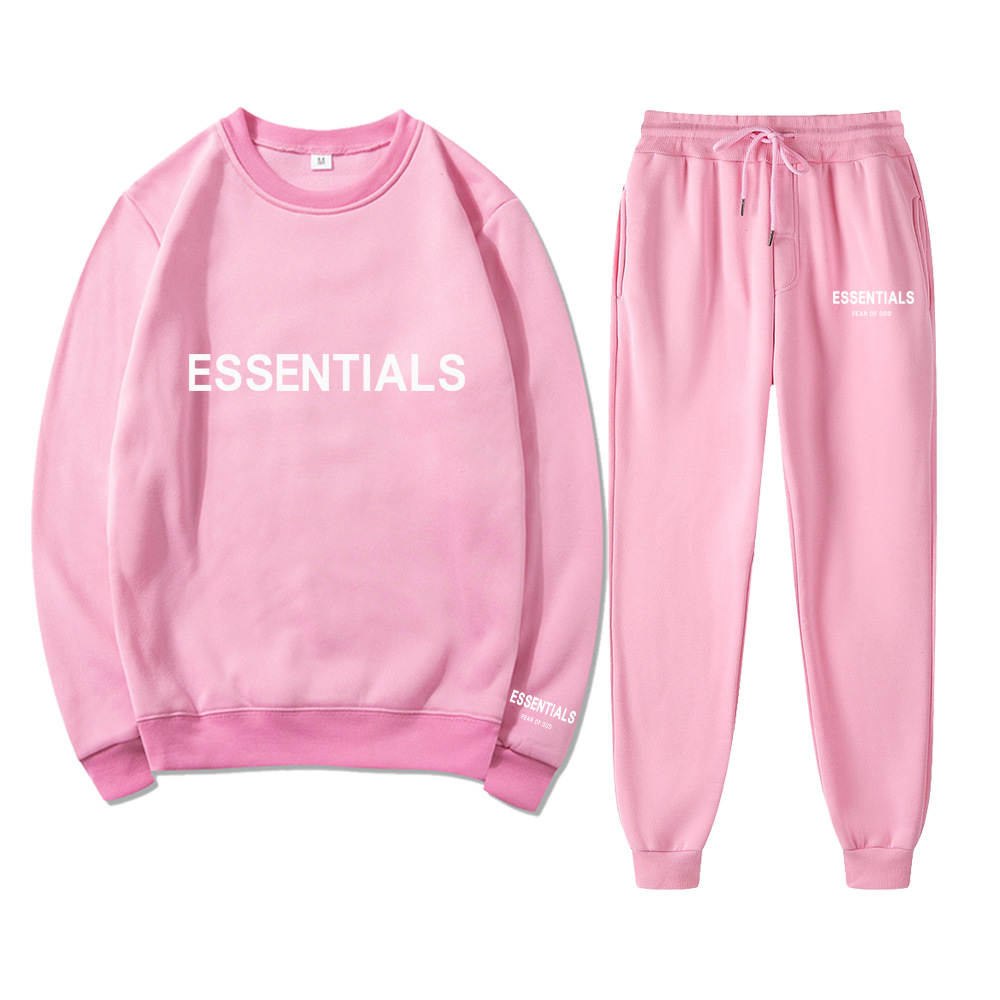 TEMOR DE DIOS doble línea Essentials Zambia moda marca pecho impreso LOGO pareja HOODIE sweater NIEBLA