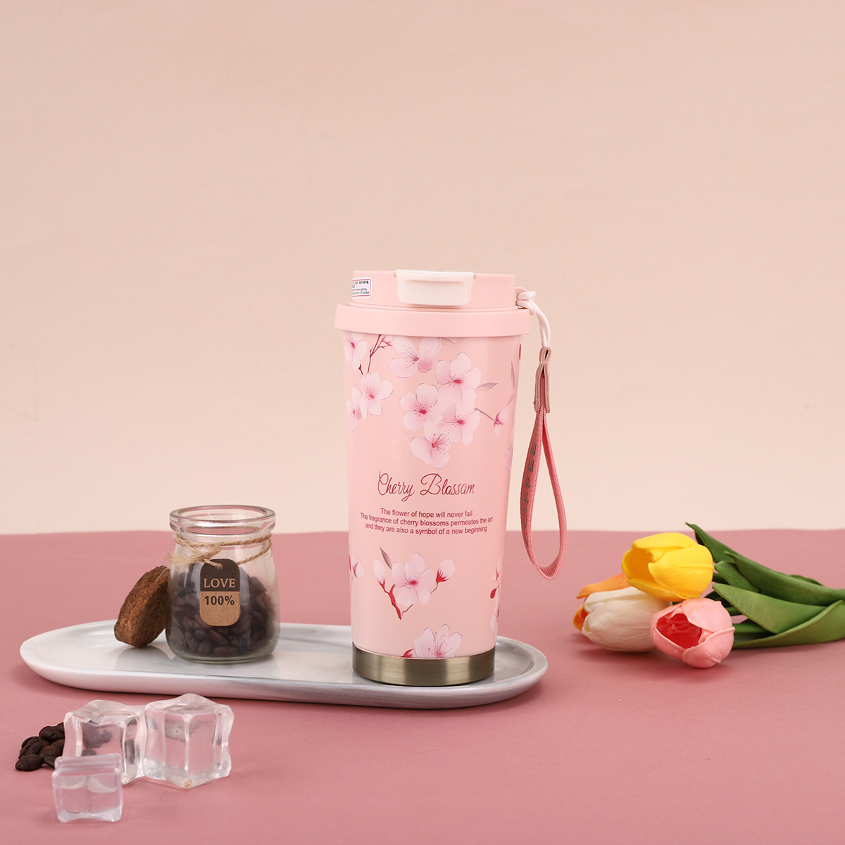 Taza de café multicolor de venta caliente Taza de aislamiento térmico de acero inoxidable portátil para salir taza de agua de paja nueva taza de bebida directa de alto valor nominal
