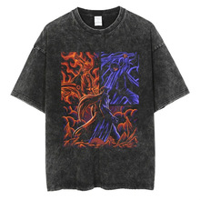 VintageTShirtPrintNarutoWashedMenBlackAnimeHarajuku