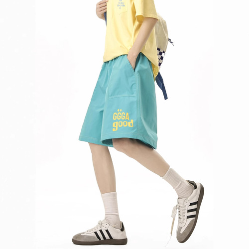 Dopamine Quick-Dry Shorts for Men and Women - Summer Thin Version, Versatile Letter Sports Beach Pants, Loose Couple Five-Pocket Pants