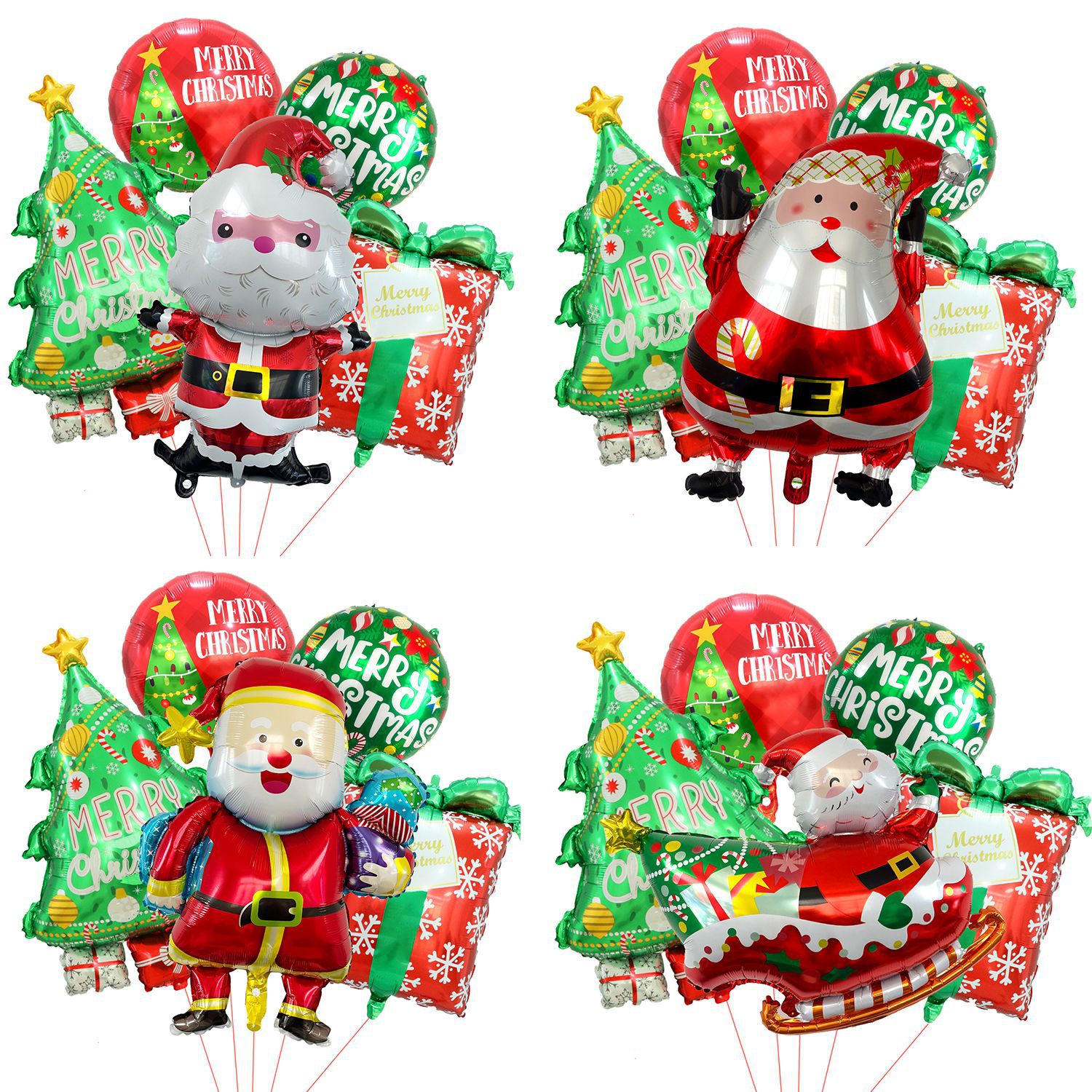 Santa Claus transfronterizo caja de regalo de árbol de Navidad película de aluminio set de globos Navidad Nochebuena decoración de fiesta
