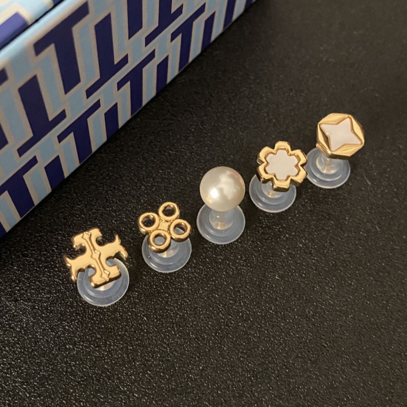 Tory Burch asimmetrik sırğa dəsti, qadın üçün zərif model