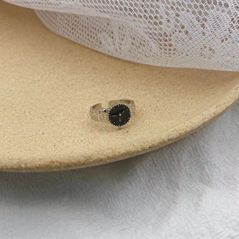 Korean Minimalist Ins-Style Watch-Style Design Ring for Women, Unique and Niche Index Finger Ring for Girls