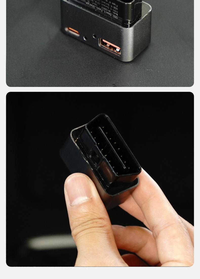 Car Obd Power Adapter Car Charger Dual Interface A+C Fast Charging Docking Station Charger Obd Interface Universal