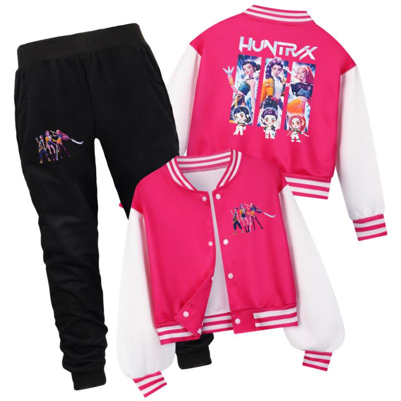Kpop猎魔女团 春秋儿童短款棒球服套装  4853|undefined
