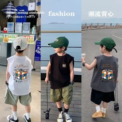 Pure Cotton Children's Clothing Sleeveless Children's Vest 2024 Summer Thin New Style Sports Summer Wear Boys' Outerwear 