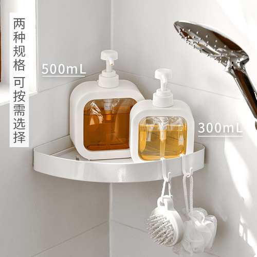 新款透明分装瓶 浴室洗手液分装瓶塑料按压瓶可视乳液分装空瓶子