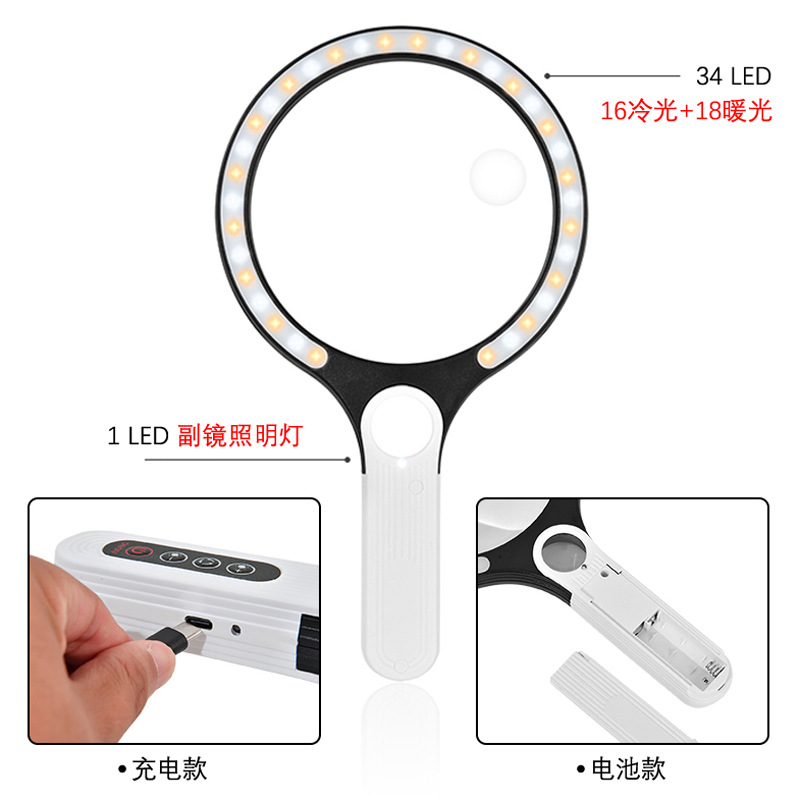 Handheld lens charging