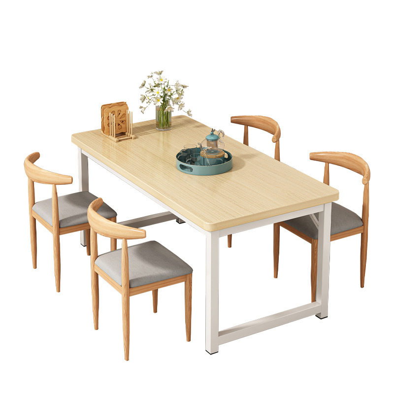 Mesa de comedor simple para hogares pequeños, mesa de comedor simple moderna, mesa de comedor rectangular para habitaciones de alquiler, combinación de mesa de comedor y silla