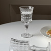 Three -carat transparent relief glass tall cup house retro wine glass elegant champagne cup cold drink cup