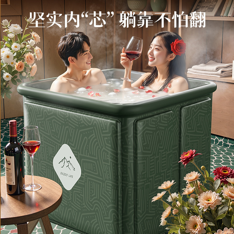 Yangke foldable bathtub, large capacity, thickened material, no assembly required, portable, large-size bathtub Yangke foldable bathtub, large capacity, thickened material, no assembly required, portable, large-size bathtub