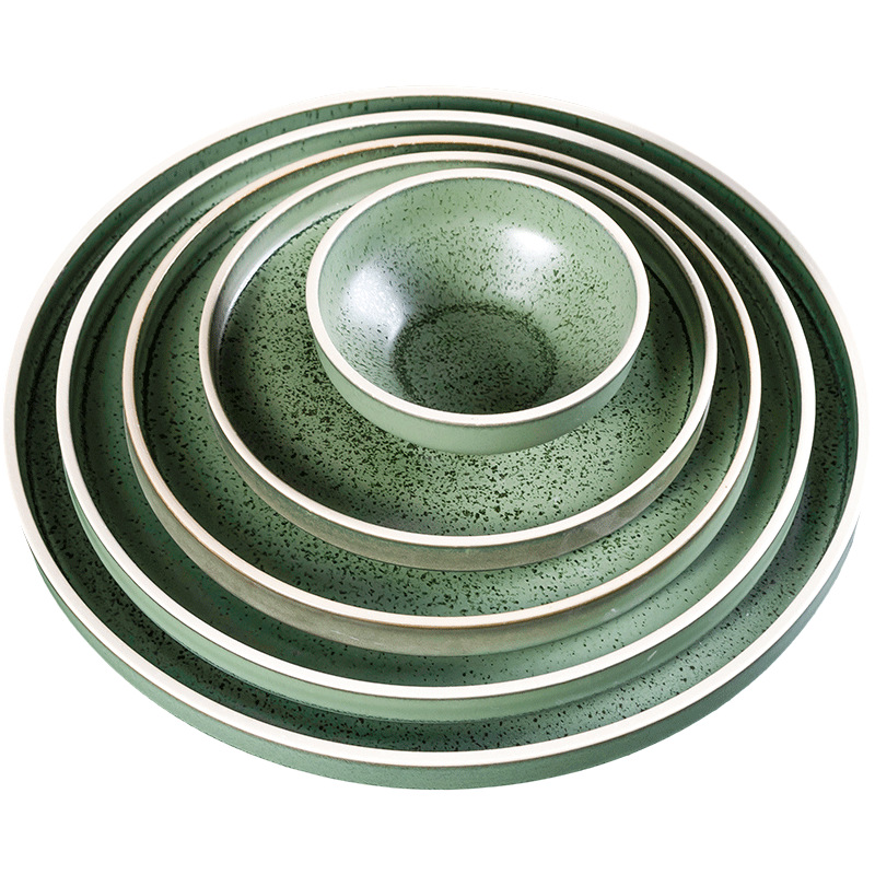 Kilno Lz nuevo hueso serie de ceniza de porcelana japonesa retro exquisita cubiertos caseros platos de sopa platos