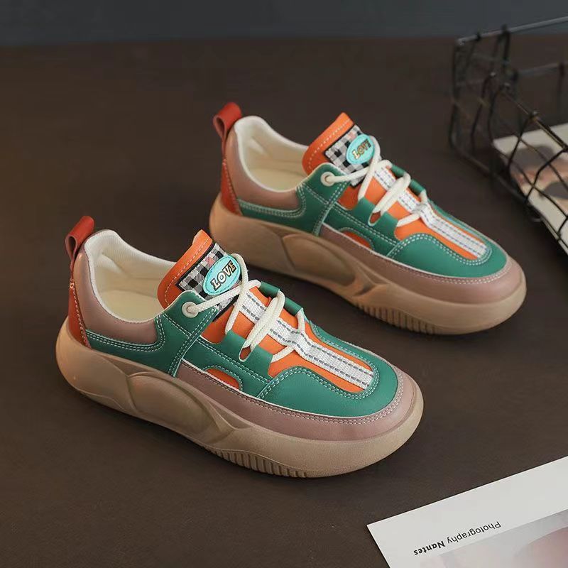 Primavera 2023 nuevos zapatos deportivos casuales realzados zapatos de papá de suela gruesa versión coreana de zapatos para correr de todo fósforo mujeres