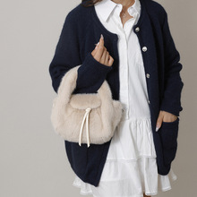 批发可爱毛球单肩斜挎包毛绒手提包秋冬新款人造皮草小号毛毛包女